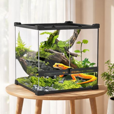 Terrarium coloris noir en hartglas acier 30 x 30 x 30 cm (1/5)