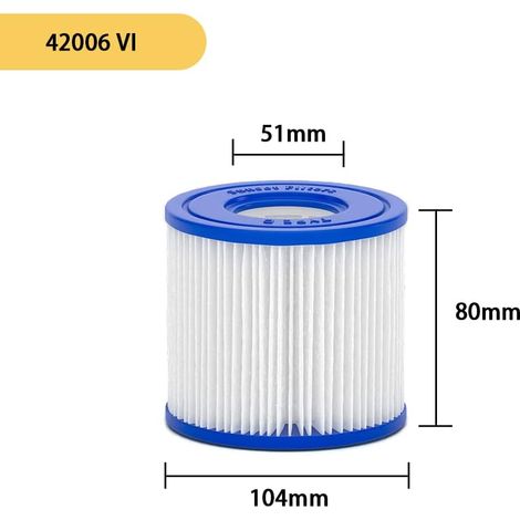 Bestway VI Poolfilterkartusche für Lay-Z-Spa, Größe VI Filterkartusche für Miami, Las Vegas, Palm Springs, Paris, Monaco, 4 Stück (1/4)