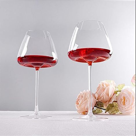 verres à vin rouge en cristal sans plomb avec fond concave Verre noir nœud papillon flûtes champagne cocktail (1/5)