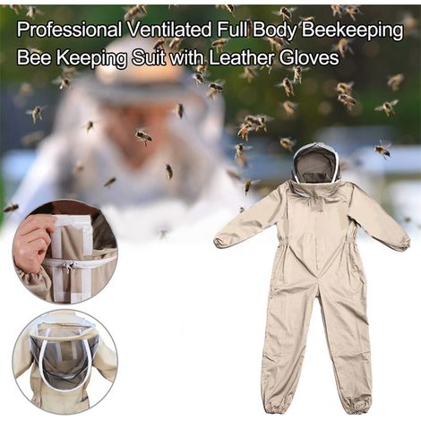Combinaison apiculture respirante douce confortable, vêtement une pièce anti-piqûres avec capuche amovible, taille unique, protection intégrale, idéale pour ruche et jardinage. (1/5)