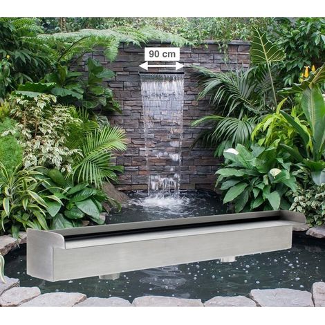 Le Poisson Qui Jardine – Lame d'eau inox 90 cm pour bassin – Effet chute d'eau décoratif – Installation rapide – Durabilité exceptionnelle