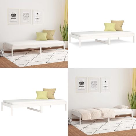 Tagesbett ohne Matratze Weiß 90x200 cm Massivholz Kiefer - Tagesbett - Bettsofa - Schlafcouch - Gästebett - Kiefernholz - Home & Living (1/5)