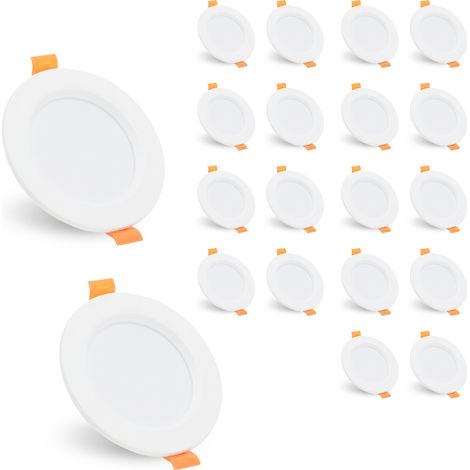 TolleTour 20 pieces spots LED encastrables plafonnier 5W blanc froid 400lm 220V IP20 angle fixe pour salle de bain et espace humide (1/5)