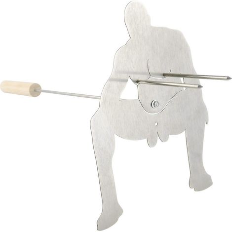 Fourchettes à barbecue amusantes en forme d'homme, bâtonnets de grillade en acier inoxydable, accessoires pour barbecue et hot-dogs en extérieur (1/5)