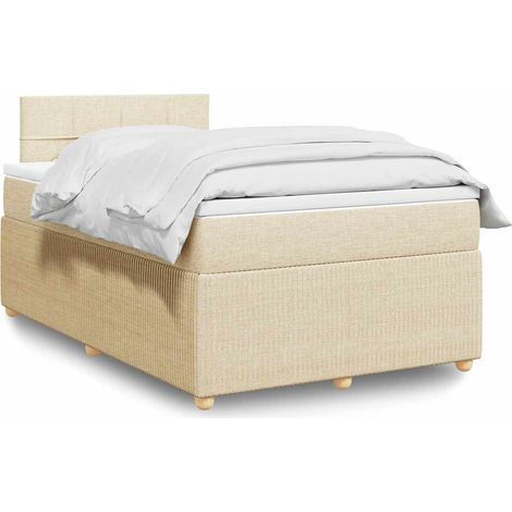 Boxspringbett mit Matratze Creme 120x190 cm Stoff