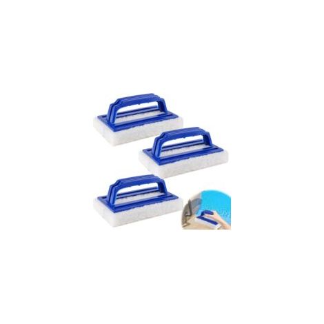 Set di 3 spazzole per piscina con manico, spazzola per la pulizia, spazzola per la linea di galleggiamento, strumento per la pulizia di piscina, pavimento e spa. - Crezuo