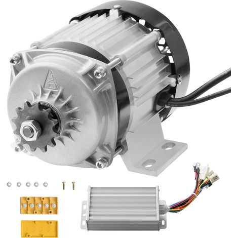 VEVOR Kit Motore Elettrico Brushless DC da 500 W Motore da 48 V a 2700 giri/min con Regolatore di Velocita Aggiornato, Funzionamento Silenzioso Affidabile per Go-Kart, Bici Elettriche, Moto, Scooter