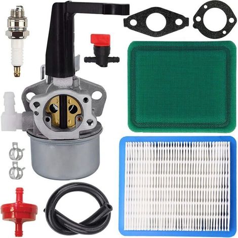 Carburetor for Briggs & Stratton 110402 110412 215369 Steerer Engine with 696065 697422 Carburetor Air Filter Spark Plug Fuel Line Seals