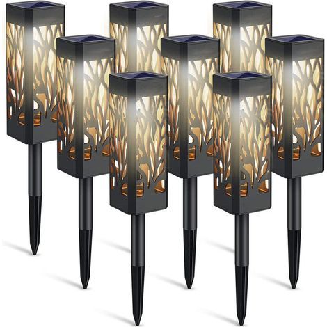 Lampes Solaires Extérieures de Jardin - Lot de 6 Lanternes Solaires avec Lumière Blanche Chaude - étanches IP65 - Auto On/Off (1/5)