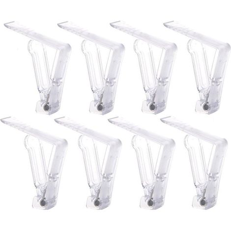 Lot de 20 pinces à nappe en plastique transparent à ressorts pour nappe de table ou pique-nique