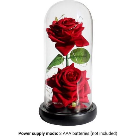 FLEUR-PLANTE ARTIFICIELLE - FLEUR SECHEE Verre Rose Fleur Réutilisable Portable Excellent style-Red 1 (1/4)