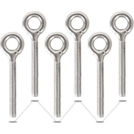 6 Pack M10 304 Anneaux en Acier Inoxydable Soudés Fermés Boulons à Oeil de Tige Filetée Résistant à La Corrosion-Vis à œil Odipie (1/5)