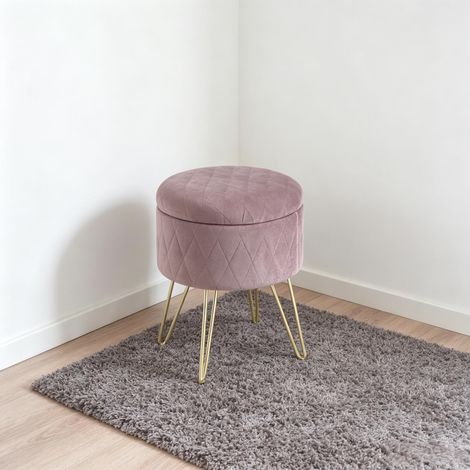 Fauteuil de rangement rond d'appoint – 1 fauteuil avec compartiment de stockage, design compact et moderne pour salon, chambre ou bureau (1/4)