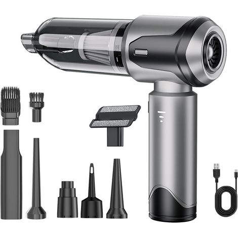Aspirateur portatif sans fil rechargeable 3 en 1, 15 000 Pa, mini aspirateur portable et léger à 3 vitesses, aspirateur multifonctionnel pour voiture, bureau, maison, cuisine et poils d'animaux (1/5)