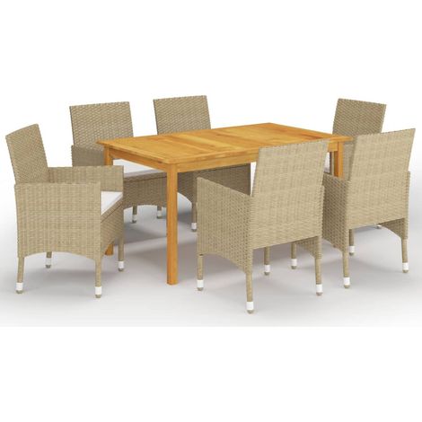 Ensemble à manger de jardin 7 pcs-Salon de jardin Beige 750088 (1/5)