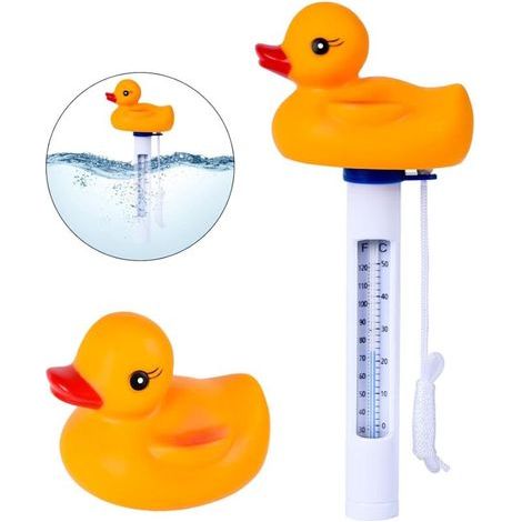 Thermomètre Flottant, Thermomètres de Piscine Flottant, Forme d'animal de Dessin Animé À Eau Thermomètre avec Corde pour Piscines Intérieures Extérieures (Thermomètre ) (1/5)