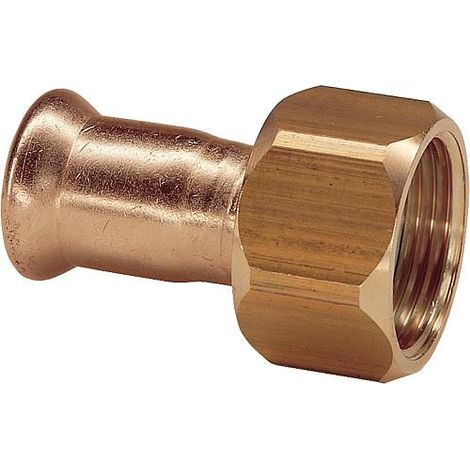 Raccord a sertir en bronze contour M demi raccord a vis 18x3/4"fem BG Type 6359, joint plat WG907 (1/2)