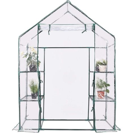 COSTWAY Invernadero con Cubierta 143x73x195cm para Jardín, Balcón, Patio Tomate Planta Flor Transparente (1/5)