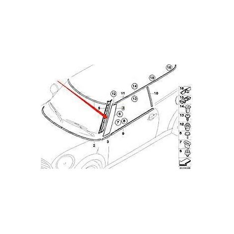 Für Mini Frontscheibe A-Säulen-Verkleidungsabdeckung 51137272583 Links