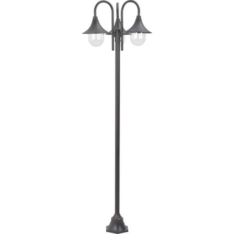 vidaXL Gartenlampe E27 220 cm Aluminium 3 Laternen Bronze