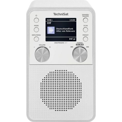 TechniSat DIGITRADIO 317 Radio de table DAB+, FM FM, DAB+, Bluetooth, AUX fonction réveil blanc (1/4)