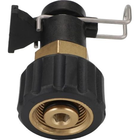Adaptateur de Nettoyeur Haute Pression, M22 14mm 2320 PSI Connecteur de Tuyau de Sortie de Nettoyeur Haute Pression Convertisseur Adaptateur de Tuyau Haute Pression,D'or Noir,C (1/4)