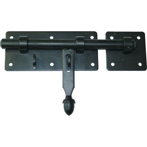 Afbat – Verrou d'écurie porte-cadenas D18 – Acier renforcé 18mm – Course du pène 58mm – Platine 160x65mm – Finition noire (1/3)