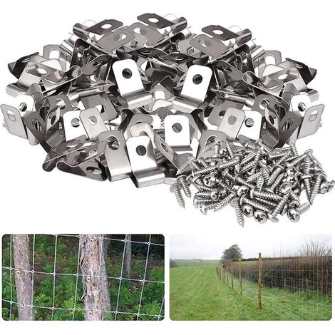 100 agrafes et vis pour clôture en grillage - Online Store (1/5)