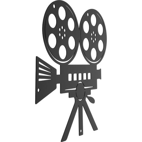 Décoration Murale Vintage en Fer Noir Bobine de Film pour Ambiance Cinéma, pour Soirée Film ou Fête à Thème Cinéma, Tableau Métallique Déco Salon (1/5)