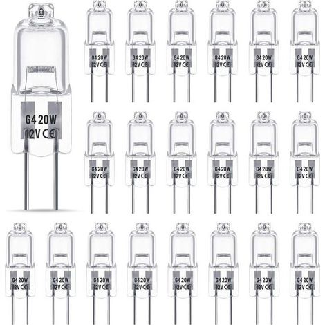 G4 Halogen Bulb 12V 20W, G4 Bulb, Dimmable G4 Halogen Bulb, 2800K, G4 BI-pin Base Clear Capsule for Crystal Chandeliers (1/5)