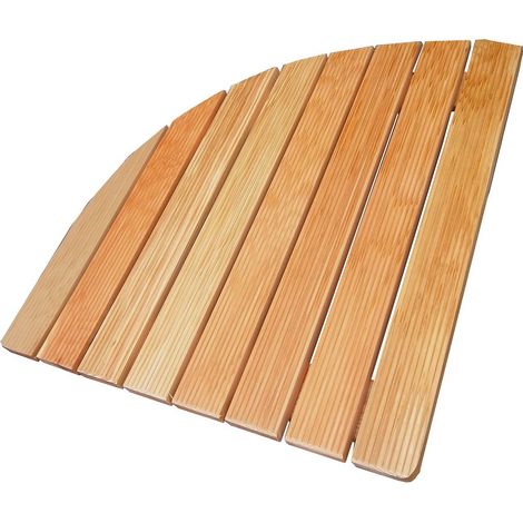 Pedana doccia lato 63 cm in legno per piatto doccia angolare lato 80
