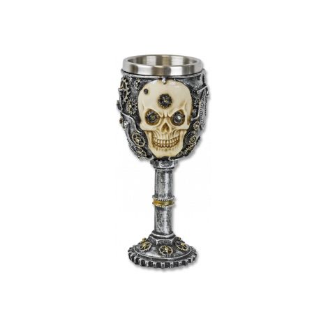 Becher-Dekoration Tole10 Imperial Modellschädel, Gesamtlänge 20 cm, Harzmaterial, innen Aluminium