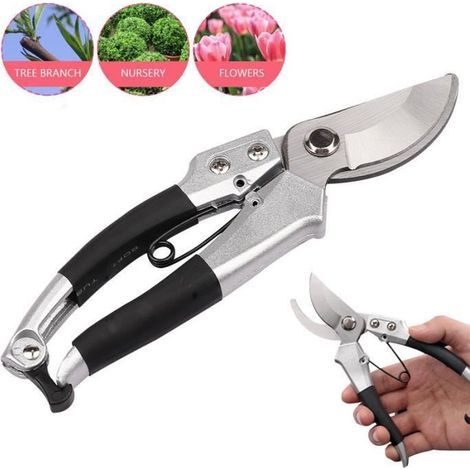 Garden Secateurs - 19.8 cm - Stainless Steel - Ergonomic Handle - Secure Lock