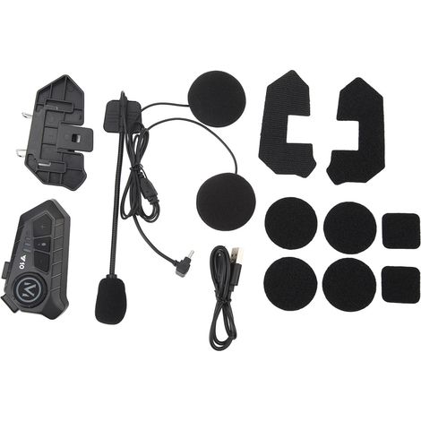 Casco da moto, casco Bluetooth, sicuro, stabile, nitido, interfono bidirezionale, nero, casco rigido Y10. (1/4)