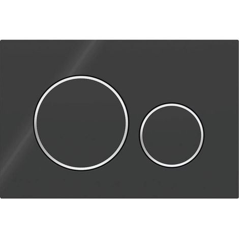 wall light to the plate of actionnement Geberit Sigma20 for double flush of water : black, chrome shiny (115.882.KM.1) (1/4)