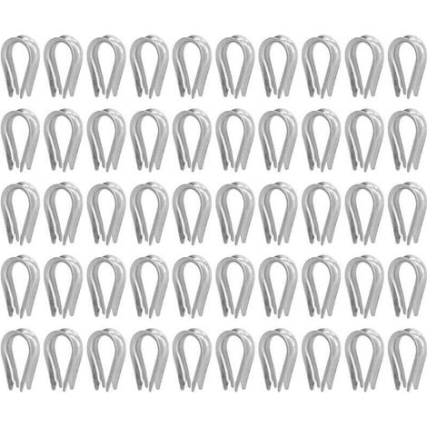 50 Pieces Stainless Steel Cable Thimble Cable Rigging Tools Rigging Thimbles Sail Thimble(M4(4mm)) (1/4)