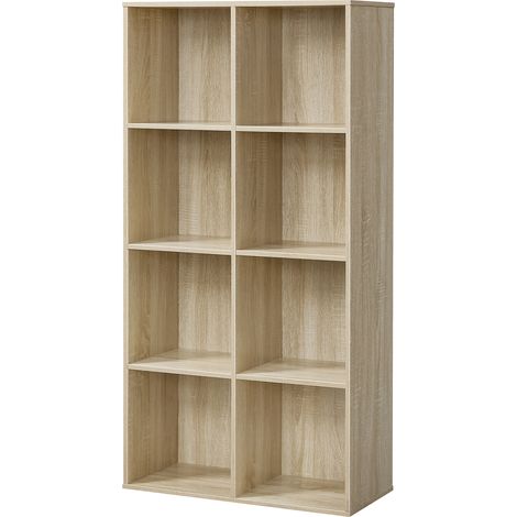 Vasagle – Bibliothèque en bois 8 compartiments – Dimensions 30 x 65,1 x 128,9 cm – Charge max 15 kg par compartiment – Kit anti-basculement inclus (1/5)