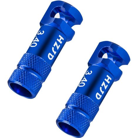Bouchons de valve Presta vélo aluminium bleu avec outil intégré (x2)