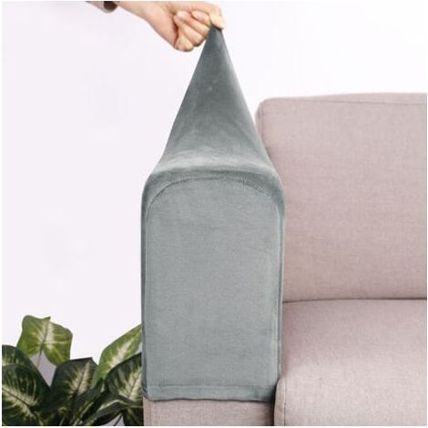 FENOPLASTICAVelours Housse Accoudoir Canapé,Lot de 2 Antidérapant Housse Accoudoir Fauteuil Élastiques,Protege Extensible Accoudoir Canapé, pour Fauteuils (1/4)