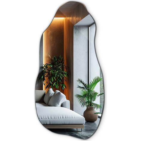 Miroir mural décoratif haut de gamme 50 cm x 100 cm – Pour salle de bain, chambre, couloir – Surface réfléchissante élégante (1/5)