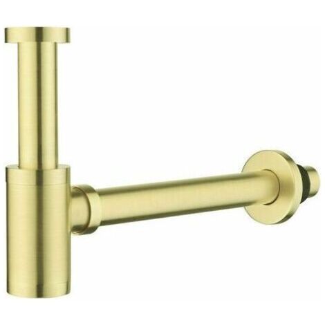 Siphon design universel en laiton brossé pour lavabo et évier de salle de bain, avec bonde, diamètre 1 1/4 x 32 mm. (1/4)