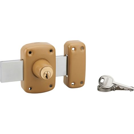 Thirard – Verrou double entrée Corvette pour porte de garage – Cylindre 30mm – Pêne 160mm en acier – 3 clés – Époxy bronze