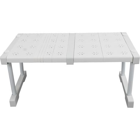 Étagère extensible sans vis 24 cm de large, 22 cm de haut, longueur réglable 37 à 48/14,6 à 18,9 po, organisateur de placard gain de place (1/5)