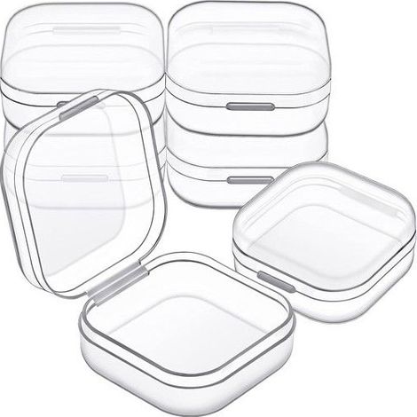 Lot de 6 mini boîtes de rangement transparentes pour perles, bijoux, cartes de visite, loisirs créatifs Lefou (1/5)