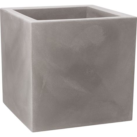 Vaso cubico resina MODUS cm. 40 CENERE