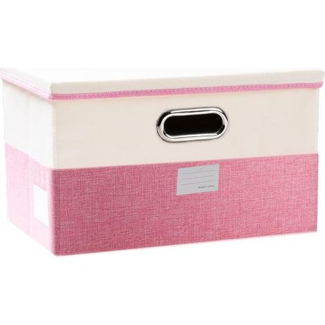 Boîte de rangement pliable en tissu avec couvercle, panier de rangement cubique avec couvercle pour la maison, la chambre, le placard ou le bureau. (1/5)