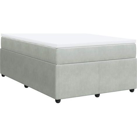 Maison Exclusive - Giroletto a Molle con Materasso Grigio Chiaro 120x190cm Velluto (1/5)