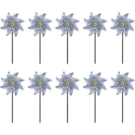 Reflektierende Windmühle, 10 Stück vogelabweisende reflektierende Windmühle, Windmühle für den Garten, Vogelabwehr