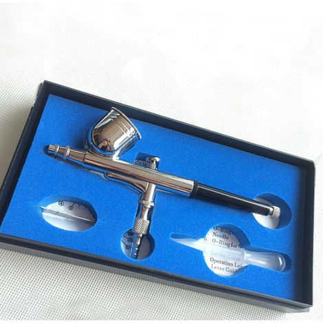 Pistolet aérographe métal robuste 0,5 mm, prise ergonomique, pulvérisateur pour maquettes, peinture à encre, loisirs créatifs DIY, dessin artistique, finition précise. (1/4)