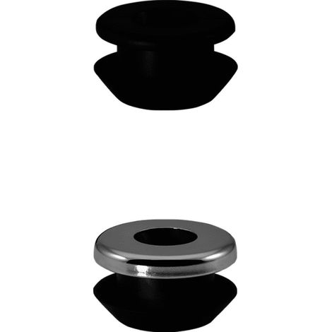 Urinalverbinder für Locheinlauf Gummi schwarz mit Rosette Loch-d.15,0mm
